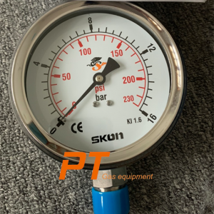 (Tiếng Việt) Đồng hồ đo áp suất Skon – Taiwan, chân Inox, mặt 63mm
