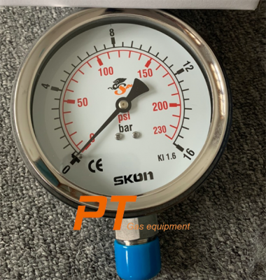 (Tiếng Việt) Đồng hồ đo áp suất Skon – Taiwan, chân Inox, mặt 63mm